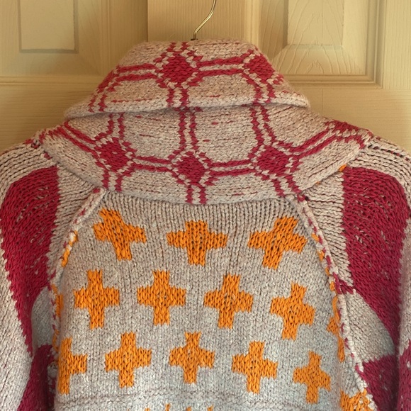 Free People Bright & Optimistic Oversized Shawl Collar Snap Close Knit Cardigan - Picture 11 of 17